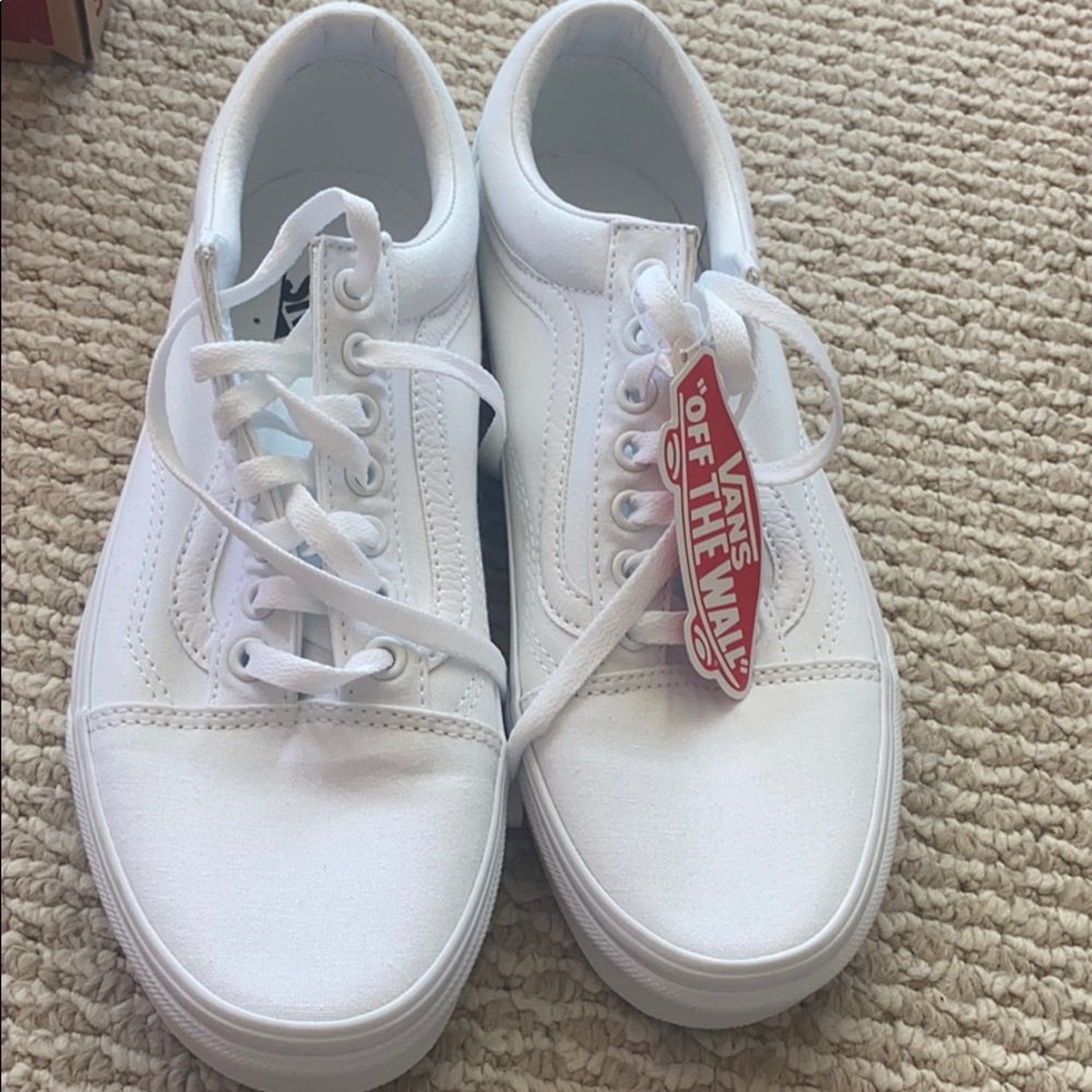 Brand New White Canvas Vans. Tags attached.